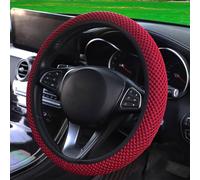 Mesh Ice Silk Cooling Car Steering Wheel Cover for Men Women,Summer Universal Breathable Stretch Anti-Slip Wheel Cover 14.5-15" for Cars, Trucks, Pickups, SUVs (Wine Red)