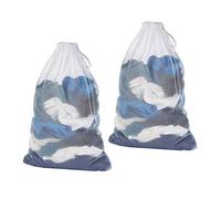 Mesh Laundry Bag,Aranticy Large 2Pack Washing Net Bags Heavy Duty Storage Hanging White Wash Bag with Lockable Drawstring Washing Machine Laundry Net Bags (24x36inch/60 x90cm)