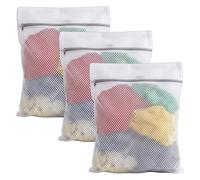 Mesh Laundry Bags, 3 PCS Durable Honeycomb Mesh Laundry Bags with Zipper, Reusable Laundry Bag for Washing Machine, Large M esh Laundry Bag for Underwear, Sweaters and Travel Organizer