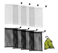 Mesh Laundry Bags, 8Pcs Mesh Bag, Small Laundry Bag with Cord Lock - Drawstring Ba gs, Laundry Me sh B ags, Delicates Wash B ag for Golf Stuff, Little Toys, 20 X 15 CM (4 Black, 4 White)