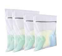 Mesh Laundry Bags for Washing Machine: 4 Pcs Fine Net Wash Bags with Zips - 2L+2M Size for Delicates Blouse Baby Clothes Underwear Lingerie - Reusable Washing Home Travel Storage Organizer