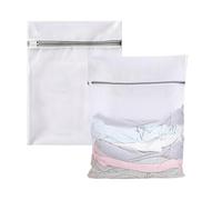 Mesh Laundry Bags | Homiladi 2 PCS White Laundry Bags for Washing Machine | Washing Machine bag with Secure Zipper Closure for Delicates, Travel Organizer, Sweater, Coat
