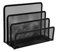 Mesh Letter Sorter, Vertical Metal Mesh Desk Organiser with 3 Compartments, Mail Document Desk Tray Desktop File Paper Rack Organizer Holder Black Desk Letter Rack for Home &Office Use