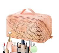 Mesh Makeup Bag Portable Mesh Pouch with Handle | Cosmetic Bag for Mirror Beauty Brush Lipstick Daily Vacation