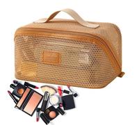 Mesh Makeup Bag with Handle Portable Mesh Organizer