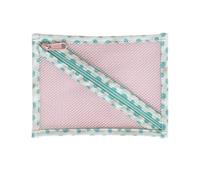 Mesh Makeup Pouch Zipper Storage Organizer Bag with Dot Design | Cute Cosmetics Mesh Pouch for Women Beauty Lovers Frequent Flyers Business Trip Vacation Hotel Home Daily Commuting Green