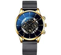 Mesh Men Quartz Multi Dial Layer Literal Belt Watch Digital Men's Watch Womens Watch 28mm (F, One Size)