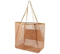 Mesh Mesh Beach Bag | Foldable Large Capacity Ergonomic | Beach Mesh Bag - For Beach, Travel, Home, Work And School, brown, Se référer au descriptif, Refer to description