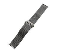 Mesh Milanese Watch Bracelet fit for Omega Seamaster 007 Watch High-end Metal Stainless Steel With Butterfly Folding Clasp 20mm 22mm(Black,20mm)