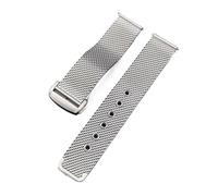 Mesh Milanese Watch Bracelet fit for Omega Seamaster 007 Watch High-end Metal Stainless Steel With Butterfly Folding Clasp 20mm 22mm(Silver,22mm)