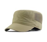 Mesh Military Cap Plus Size Hats for Men Summer XL Army Hats Quick Qry Short Bill Hat Cadet Cap (as8, Alpha, x_l, Khaki)