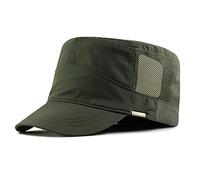 Mesh Military Cap Plus Size Hats for Men Summer XL Army Hats Quick Qry Short Bill Hat Cadet Cap (as8, Alpha, x_l, Green)