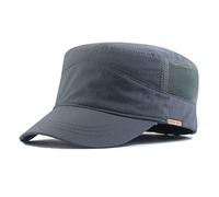 Mesh Military Cap Plus Size Hats for Men Summer XL Army Hats Quick Qry Short Bill Hat Cadet Cap (as8, Alpha, m, Dark Grey)