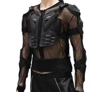 Mesh Motorcycle Protective Armor Suit Anti-Slip Gloves Adjustable Waist Full Body Protection For Motocross Off-Road Racing Runs Small, Choose One Size Up,Black-XL