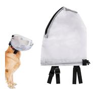 Mesh Net For Dogs - Quiet Ears Cover Headband | Scratch-Proof Pet Guard With Mouth Zipper To Prevent Chewing Licking During Shower Swimming Bathing Grooming, Breathable Protective Wrap, Soft