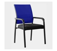 Mesh Office Chair with Lumbar Support, Thick Cushed Seat, Ideal for Conference Room & Waiting Areas, Slish Blue Design