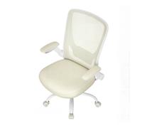 Mesh Office Chair with Flip-Up Armrests, Oatmeal Beige / without Headrest