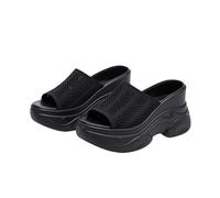 Mesh Open Toe Wedge Sandals For Women, Womens Thick Bottom Lightweight Slides Comfortable Quick-Drying Non-Slip Shoes Arch-Supported Walking Slippers for Indoor Rest And Lounge Time