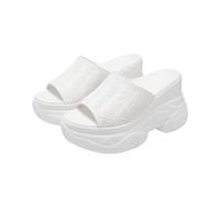 Mesh Open Toe Wedge Sandals For Women, Womens Thick Bottom Lightweight Slides Comfortable Quick-Drying Non-Slip Shoes Arch-Supported Walking Slippers for Indoor Rest And Lounge Time