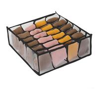 Mesh Organizer Box with 24 Grids for Drawer Storage of Socks and Underwear with Transparent Lid for Easy Organization and Space Optimization (black)