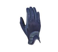 Mesh Palm Goat Leather Glitter Riding Gloves Dublin Navy L