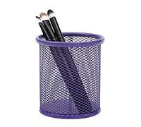 Mesh Pattern Cylinder Pen Pencil Container Organizer Makeup Brush Case Purple Premium Quality