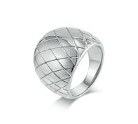 Mesh Pattern High-End Stainless Steel Gold-Plated Ring With Feminine Design, Simple And Fashionable Hand Jewelry
