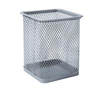 Mesh Pen Pot Pen Holder Mesh Pencil Holder for Desk Office Pen Organizer Desk Organiser Mesh Desk Tidy Pen Holder Multifunctional Organizer Wire Mesh Pen Cup Silver (Square)