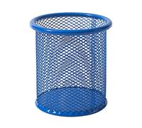 Mesh Pen Pot Pen Holder Mesh Pencil Holder for Desk Office Pen Organizer Desk Organiser Mesh Desk Tidy Pen Holder Multifunctional Organizer Wire Mesh Pen Cup Blue (Round)
