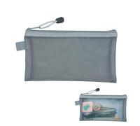 Mesh Pencil Case,Clear Pencil Case for Exams,Zipper Pouch Bags Plastic File Bag Exam Large Zip Pouches Storage Pencilcase Multi-Purpose Transparent for School Stationery Travel Cosmetic Folder (1)
