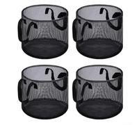 Mesh Planting Baskets 4 Pack with Handles for Pond Aquatic Plants Water Lilies Lotus Marsh Gardens Soil Retention Aeration (Round)