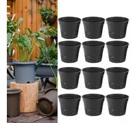Mesh Planting Containers Garden Net Cups, 12 Pieces For Hydroponics System Orchid Plant Growing Nursery Bucket 15Cm Wide