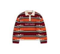 Mesh polo shirt Daily Paper kente stripe Rouge XL