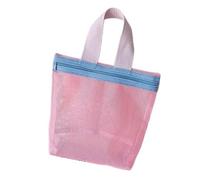 Mesh Pool Toted Bags Mesh Beach Bags with Zipper for Swim Travel Small Cosmetic Bag Handbags Portable Toiletry Bathroom Tub Shower Bath Hanging Organizer Storage Bag