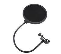 Mesh Pop Filter Dual Layered Windscreen Microphone Shield with 360° Gooseneck Arm for Voice Recording Live Broadcasting