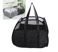 Mesh Popup Laundry Hamper, 90L Extra Large Capacity Foldable Laundry Basket, Thickened Oxford Cloth Collapsible Clothing Storage Basket with Handles (Black)