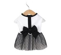 Mesh Printed T Shirts Cotton Vest Pleated Dress Puppy Clothes Summer Shirts Cute Girl Boy Tops Soft Pet Apparel