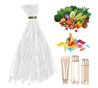 Mesh Produce Bags, 15.74inches 100 Piece Stretchable Onion Storage Bag for Vegetables, Reusable Net with Loop Style Closures and Breathable Design, Grocery Accessory for Shopping Fruit Seafood Farm