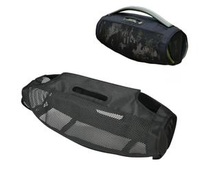 Mesh Protective Cover Sleeve for JBL Boombox3 Speaker Nylon Dust Cover Removal Free Durable Fabric Convenient Side Magic Tape Opening Secure Magic Tape Attachment 600D Twill Nylon Precision Fit-Black