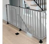 Mesh Rail Guard 95 x 230 cm with Ropes, Straps Safety Net for Stairs Easy to Clean Suitable for Stairs, Railings, Pets, White