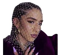 Mesh Rhinestone Masquerade Masks Full Face Veils See Through Headscarfs Headwear Hairbands Turban Crystal Headbands Head Covers Wraps Festival