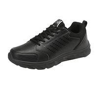 Mesh Running Trainers Mens Slip On Sneakers Breathable Lightweight Non Slip Athletic Walking Shoes Lace-Up Orthopedic Hiking Trekking Trainers Chic Hiking Shoes Jogging Outdoor Flat Wedge Shoes Black