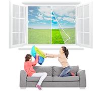 Mesh Screen Windows with Magnets 60x160 cm Balcony Windows Fly Curtain 10xStronger Than Normal The Magnetic Curtain is Ideal for Basement Patio White Z