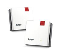 Fritz!Mesh Set 1600 Set of 2 (2 x Fritz!Repeaters, Ideal for Internet Routers or Fibre Optic Modem (ONT), WLAN Coverage for 3-5 Rooms, Wi-Fi 6 with up to 3,000 Mbps, German Version