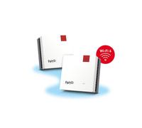 FRITZ!Mesh Wi-Fi Set 1600 (2 Pack) - Mesh WiFi up to 3000 Mbit/s, Dual Band, Plug & Play, Compatible with All Routers, Free Updates, Made in Europe, 5 Year Warranty, for 5 Rooms