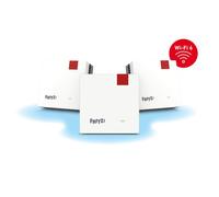 FRITZ!Mesh Wi-Fi Set 1600 (3 Pack) - Mesh WiFi up to 3,000 Mbit/s, Dual Band, Plug & Play, Compatible with All Routers, Free Updates, Made in Europe, 5 Year Warranty, for 5-7 Rooms