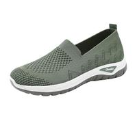 Mesh Shoes Mens Running, Plimsolls Men Wide Fit, Arch Support Trainers for Men Breathable Boat Deck Laceless Sneakers Lightweight Trainer Cushion Plimsolls Textile Woven Loafers Green