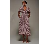 Mesh Short Sleeve Midaxi Dress Jolie Moi Pink 16