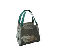 Mesh Shower Bag 2 Pcs Large Capacity Mesh Bag with Handle Travel Toiltery Makeup Bag Portable Beach Bag Cosmetic Zipper Pouch for Dorm，Bathroom(Green)