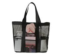 Mesh Shower Bag - 33 x 24 x 24 cm Travel Bag, Nylon Toilet , Waterproof Basket with Quick Dry Compartments Hanging Shower Bags for College Dorm, Gym, Camping, large - with pocket, see